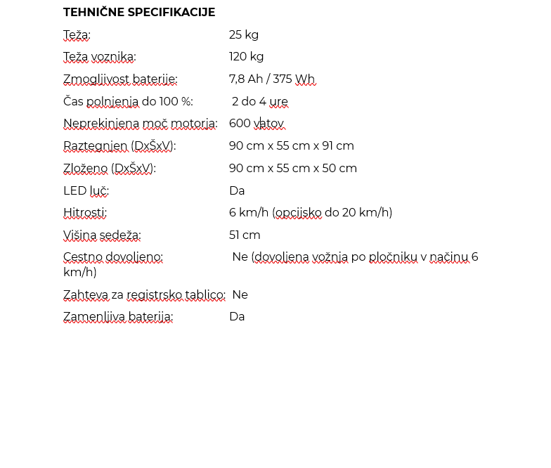 Technical specifications