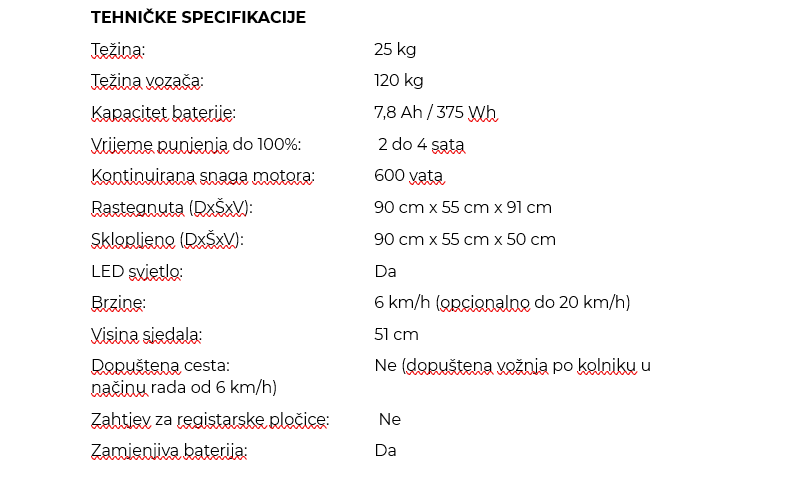 Technical specifications